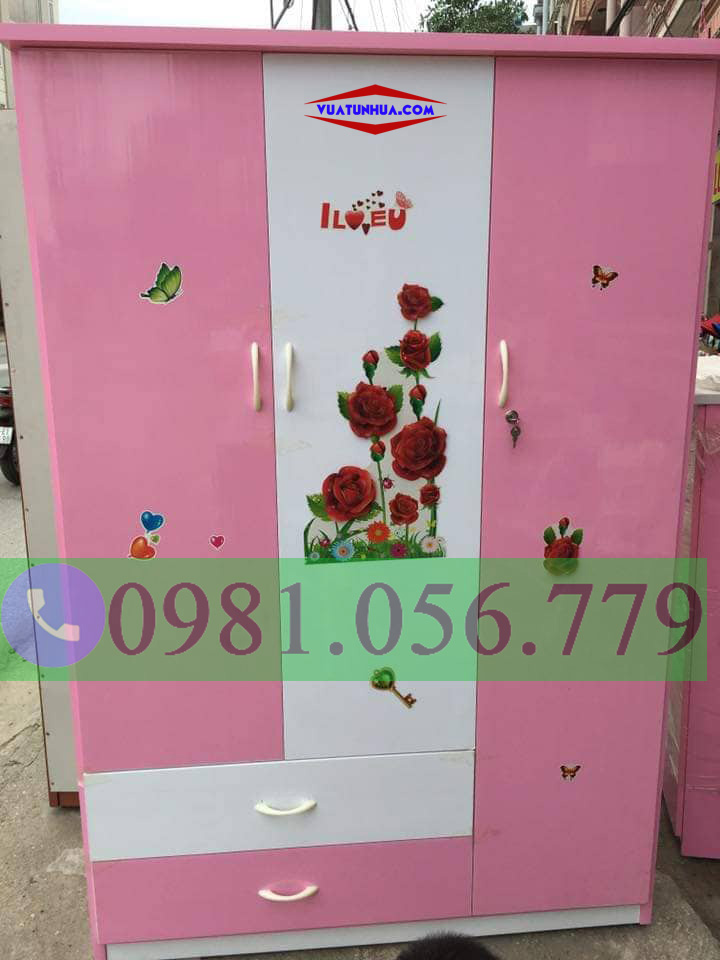 Tủ nhựa đựng quần áo 3 cánh 2 buồng VTL03_01