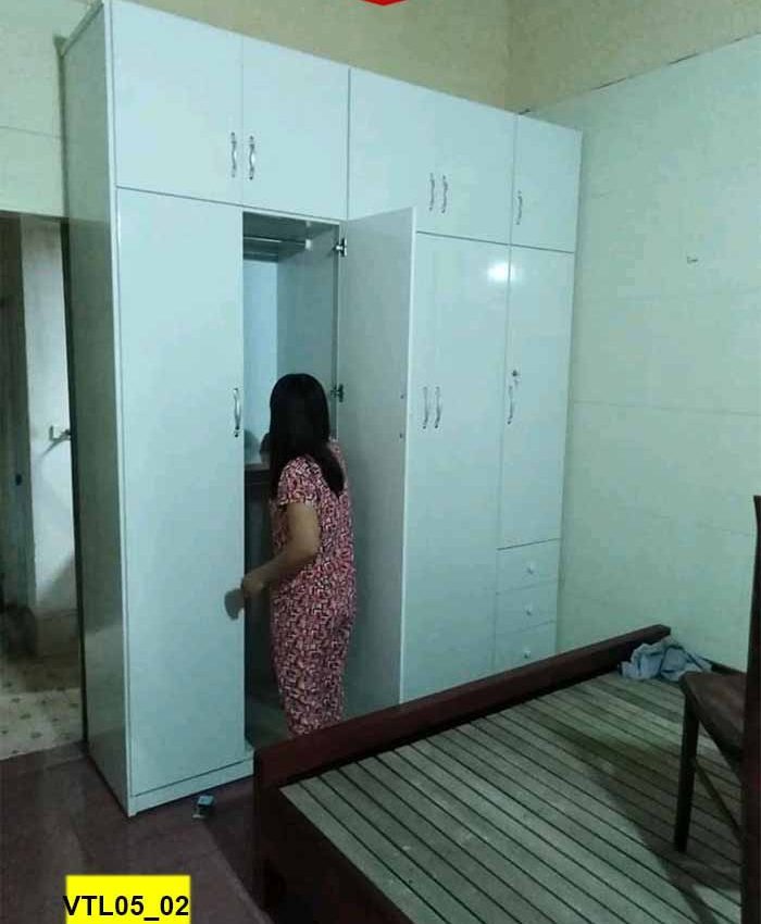 Tủ nhựa Đài Loan 5 cánh 2 buồng màu trơn VTL05_02