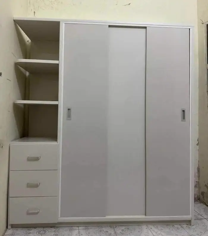 Tủ nhựa quần áo 3 cánh 1 kệ dạng cánh lùa TCL12